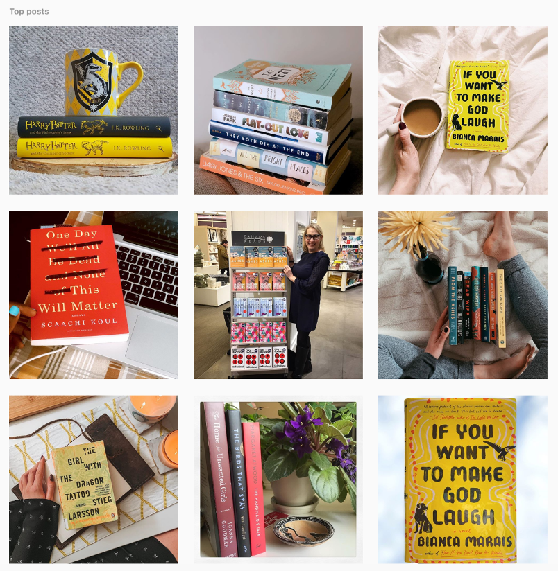 Image of top nine photos on Instagram under #CanadaReads